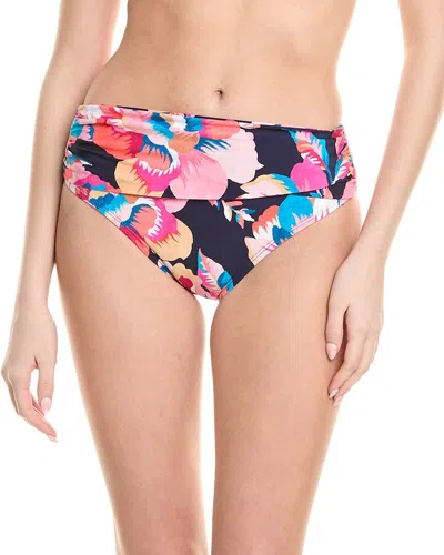 La Blanca Mid-waist Overlap Sash Bikini Bottom In Blue