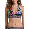 La Blanca Midnight Magic Banded Tall Triangle Bikini Top In Black