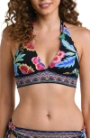 LA BLANCA MIDNIGHT BANDED BIKINI TOP