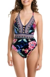 LA BLANCA MIDNIGHT PLUNGE ONE-PIECE SWIMSUIT