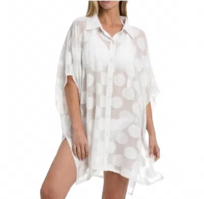 La Blanca Mod For Dot Sheer Convertible Cover-up In White
