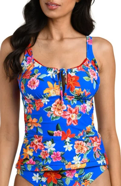 La Blanca Modern Tie Neck Tankini In Multi