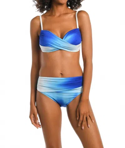 La Blanca Ocean Oasis Wrap Front Swim Top In Blue