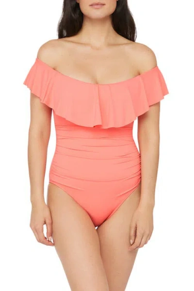 La Blanca Off The Shoulder One-piece Swimsuit In Bird Of Paradise
