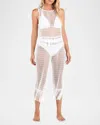 La Blanca Open-knit Crochet Tank Top In White