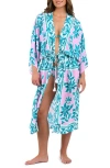 La Blanca Opulent Tie Front Cover-up In Pink Multi