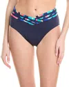 La Blanca Painted High-waist Bikini Bottom In Multi