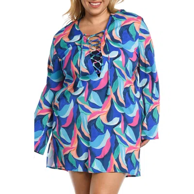 La Blanca Plus Size Painted V-neck Tunic In Multi