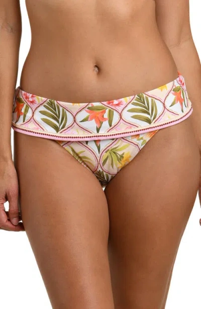 La Blanca Palm Fold Over Bikini Bottoms In Multi