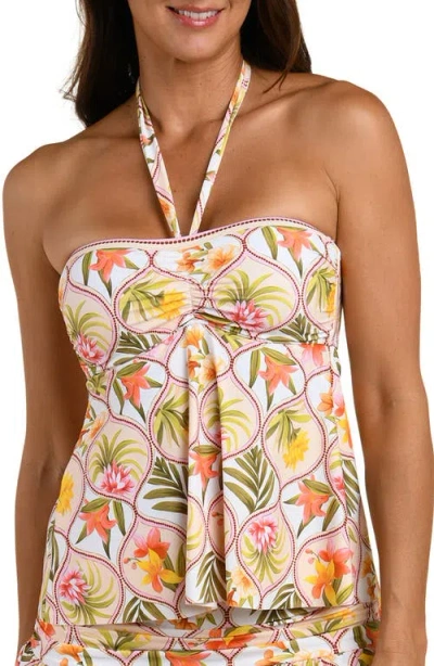La Blanca Palm Halter Tankini Top In Multi