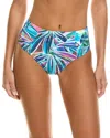 La Blanca Palm High-waist Bikini Bottom In Blue