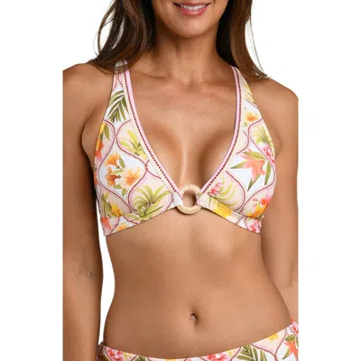 La Blanca Palm O-ring Bikini Top In Multi