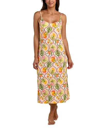 La Blanca Palm Raffia Ring Dress In Multi