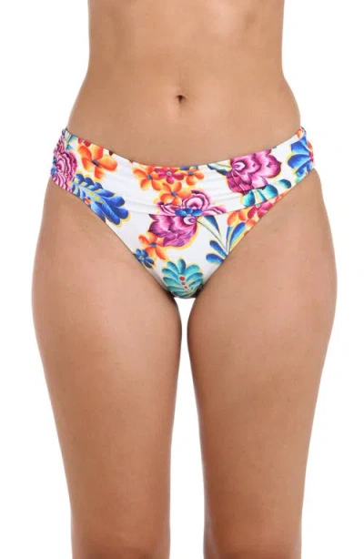 La Blanca Paradiso Shirred Hipster Bikini Bottoms In White