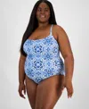 La Blanca Plus Size Alboran Sea One-piece Swimsuit In Blue