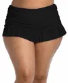La Blanca Plus Size Island Goddess Skirted Swim Bottoms In Black
