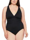 La Blanca Island Goddess Multistrap Cross Back One Piece Swimsuit In Black