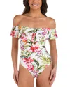 La Blanca Polynesian Ruffle Off The Shoulder One-piece Swimsuit