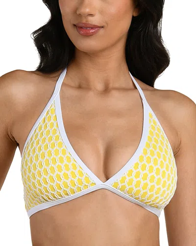 La Blanca Prep Banded Halter Bikini Top In Yellow
