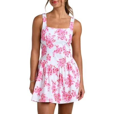 La Blanca Rally Rose Print Tennis Dress In White