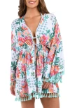 La Blanca Riviera Tie Front Cover-up In White