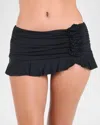 La Blanca Island Goddess Ruffle Skirted Bikini Bottoms In Black