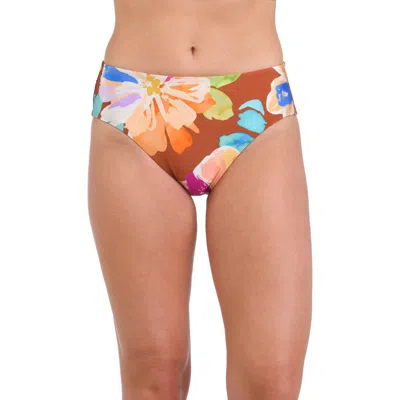 La Blanca Saharan Sanda Mid Rise Bikini Bottoms In Brown