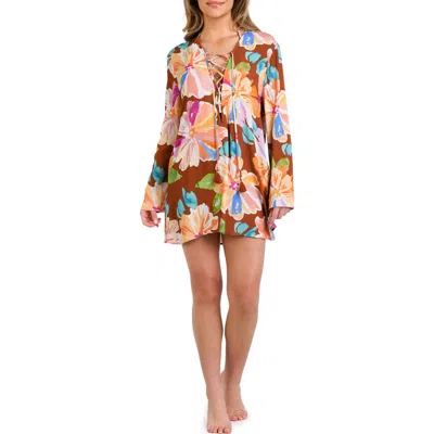 La Blanca Saharan Sands V-neck Tunic Coverup In Cinnamon