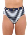 La Blanca Sail High Waist Bikini Bottom In Indigo