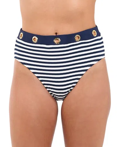 La Blanca Sail High Waist Bikini Bottom In Indigo