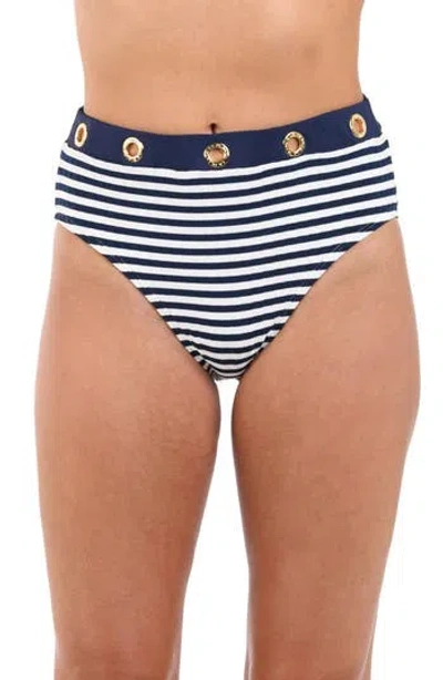 La Blanca Sail High Waist Bikini Bottoms In Blue