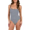 La Blanca Sail Rib Stripe One-piece Swimsuit In Indigo