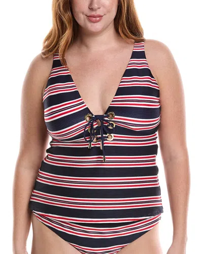 La Blanca Sailor Off-the-shoulder Tankini In Blue