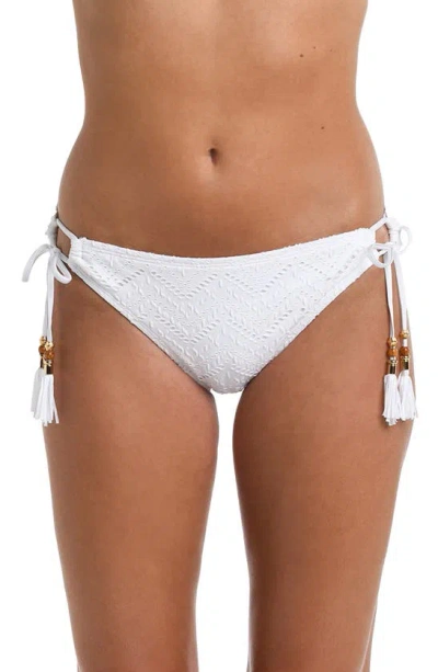 La Blanca Salt Side Tie Hipster Bikini Bottoms In White