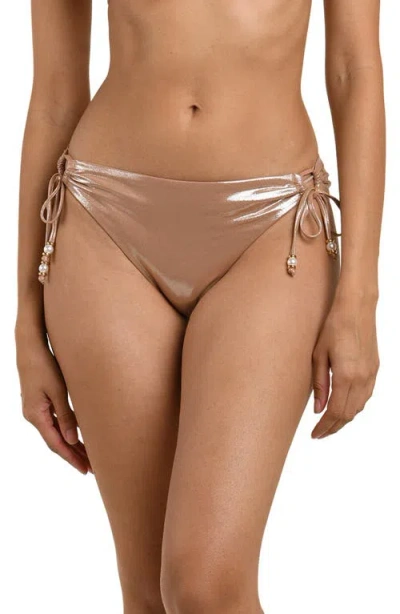 La Blanca Sand Side Tie Bikini Bottoms In Brown