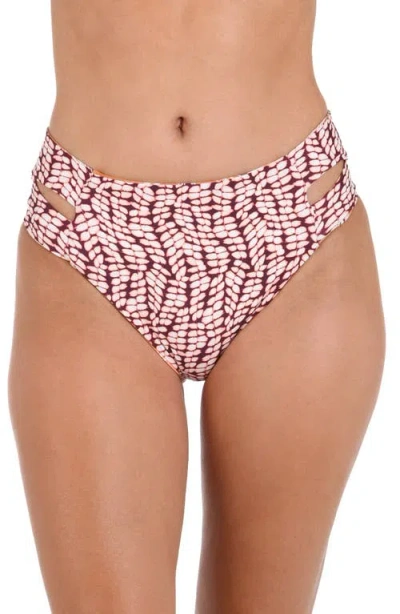 La Blanca Sandy Cove Reversible Bikini Bottoms In Sienna