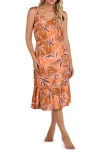 La Blanca Sandy Cove Tiered Crepe Midi Cover-up Dress