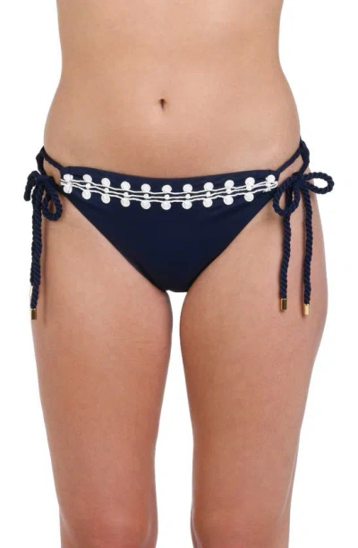 La Blanca Sea Scallops Hipster Bikini Bottoms In Indigo