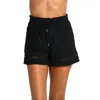 La Blanca Beach Cotton Cover-up Shorts In Black