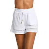 La Blanca Beach Cotton Cover-up Shorts In White