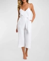 LA BLANCA SEASIDE V-NECK GAUZE CROPPED JUMPSUIT