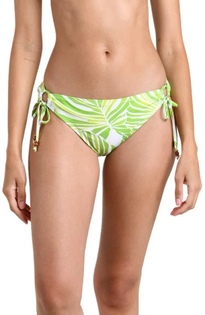 La Blanca Serene Palm Print Side Tie Bikini Bottoms In Multi