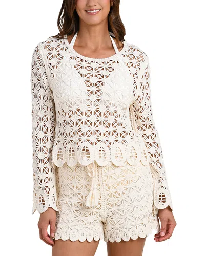 La Blanca Serenity Covers Long Sleeve Top Swim Cover-up In White