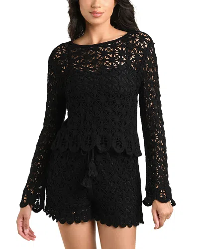 La Blanca Serenity Covers Long Sleeve Top Swim Cover-up In Black