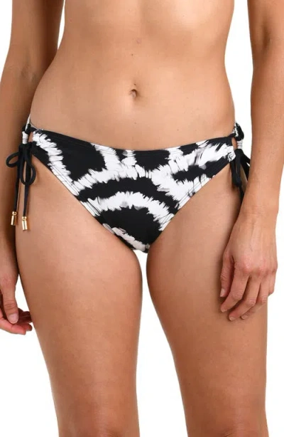 La Blanca Shadows Adjustable Loop Bikini Bottoms In Black