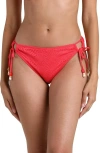 La Blanca Shellbound Side Tie Bikini Bottoms In Red