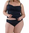 La Blanca Shirred Band Hipster Bikini Bottoms - Plus In Black In Black