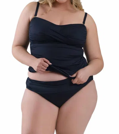 La Blanca Shirred Band Hipster Bikini Bottoms - Plus In Black