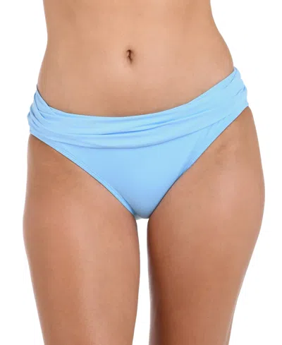 LA BLANCA SHIRRED BANDED HIPSTER BIKINI BOTTOMS