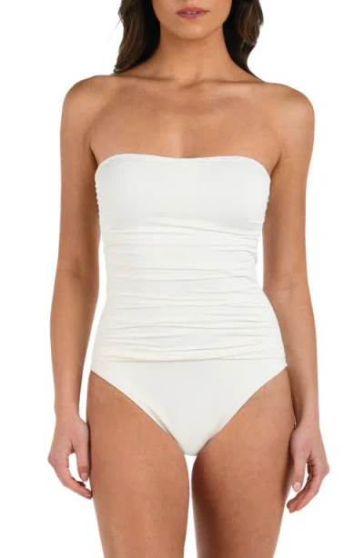 LA BLANCA LA BLANCA SHIRRED CUTOUT ONE-PIECE SWIMSUIT